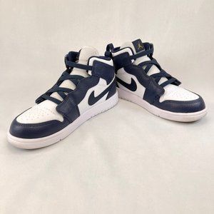 Nike Air Jordan, Size 3Y, 1 Mid ALT PS ‘Obsidian’ White/Metallic Gold/Obsidian
